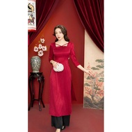 2nd Choice- Red NK brocade ao dai size S