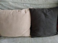 二手 日本 無印良品 muji 抱枕 43cm 抱枕套 有機棉 米色 咖啡色 **不含枕芯(價格/每個)**