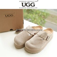 澳洲直送✈️ UGG品牌 Ozwear UGG Classic Australian Platform Soft Footbed Sandals 麂皮密頭涼鞋  Tan 粟子啡 / Taupe 淺棕色