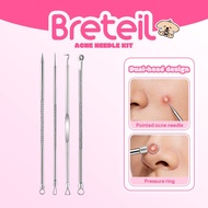 Bereil Set of 4 Ultra-thin Double-Headed Acne Treatment Needles Blackhead Removal Machine Acne Clean