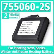 Heated Gloves Battery 3000mAh 7.4V Polymer Lithium Battery for Heating Vest, Socks, Winter Antifreez