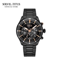 Solvil et Titus Saber Chronograph Quartz Watch in Black Dial and Stainless Steel Bracelet Men Watch W06-03286-008