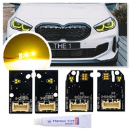 CSL style Angel Eyes LED headlight DRL Daytime running light Lemon Yellow For BMW 1 Series F40 2 Ser