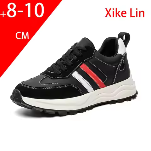 Mens height increasing shoes striped design soft sole with anti slip properties increases height by 