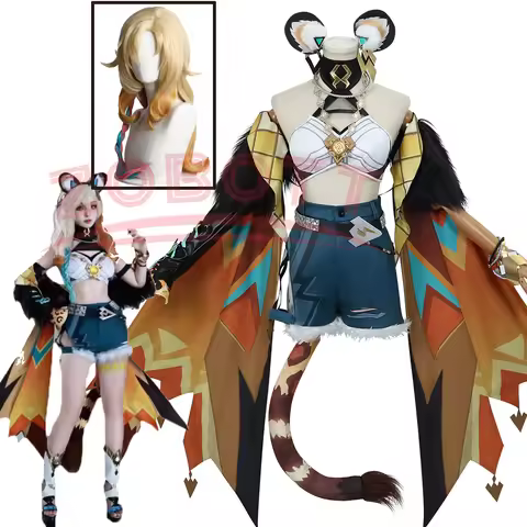 Anime Genshin Impact Xilonen Cosplay Costume Wig Anime Halloween Uniform Costumes for Women Men Game