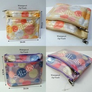 #B1/B2 Zip Pouch Purple Orange Colour Waterproof Small Bag Glossy Beg Makeup Cards Wallet Purse 九紫离火