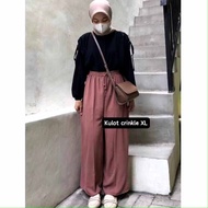 Celana kulot kulot crinkle airflow jumbo XL warna hijau sage biru wardah coklat mocca Milo cream cok