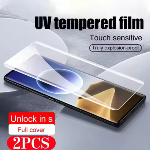 2PCS Phone Screen Protector for OPPO Reno 6 5 4 Realme 12 11 10 Pro UV Tempered Glass Protective Fil
