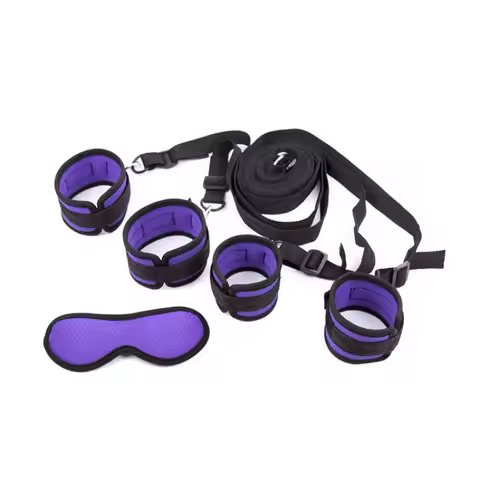 Nylon BDSM Bed Bondage Restraint System Wrist & Ankle Cuffs Open Leg Restraint Fetish Erotic Accesso