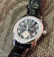 BOSSway club自動上鏈日月相雙眼機械錶（錶徑37mm).9成8新，附原廠錶扣錶帶錶盒。