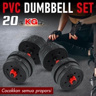 BG SPORT Dumbbell Set 10 20 30 40 Kg PVC Dan Q303 15 20 30 KG Alat Fitness Olahraga Angkat Besi