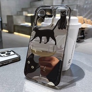 Good case 🔥COD🔥Cartoon Cute Cat SPACE Case สําหรับ iPhone 11 7Plus XR 6s 6 Plus X XS Max 12 13 14 Pro Max 15PRO MAX SE 2020  เคสโทรศัพท์มือถือนิ่ม สําหรับ เคสใสกันกระแทก