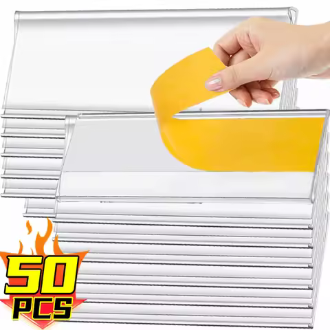 Clear Adhesive Shelf Tag Self-adhesive Shelf Label Pockets Label Holders Index Card Pocket for Books