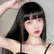 Variable styling real human hair black straight hair        Face Frame Blunt Bangs - Xuchang Craft S