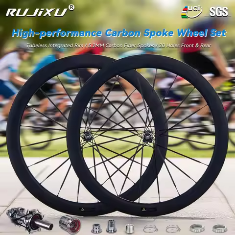 Ultra-light 1100g 700C 60T ratchet Carbon Spoke Road Bike Wheelset Ceramic Bearings Wheel Road Bike 