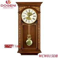 DOGENI Wooden Wall Clocks นาฬิกาแขวนไม้ รุ่น WCW015DB (สีน้ำตาล)