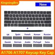 New A1706 A1707 keycaps keys Key Cap US UK Spain French Russian 2016 2017 Year