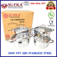 SUPRA 4 IN 1 Stainless Steel Soup Pot (28cm/ 32cm/ 36cm 40cm) 4 IN 1 Stainless Steel Soup Pot Stainl
