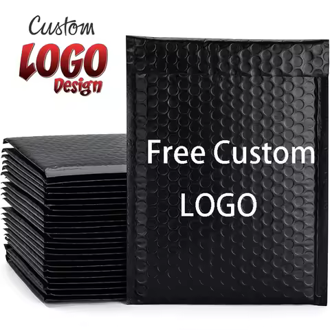 Custom LOGO Printed Envelope Padded Paper Envelopes Shipping Package Custom Poly Black Mailing Bags 