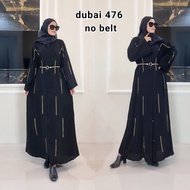 Abaya Hitam full kancing and mata Blink2 gold Dubai 476