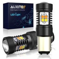 AUXITO 2Pcs 7443 1157 3157 T20 T25 หลอดไฟ LED Canbus แบบสวิตช์แบ็ก ไฟ DRL ไฟสัญญาณเลี้ยว 2 สี ขาวและ