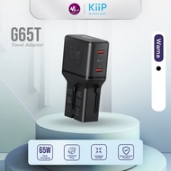 KiiP G65T Universal Travel Adapter Charger Mini Fast Charging 65w GaN Portable Travel