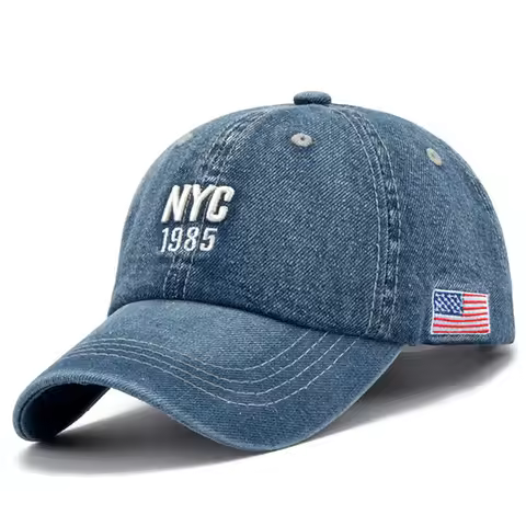 Simple Denim Baseball Cap Men Women Embroidery Letter Jeans Snapback Hat Casquette Summer Sports Hip