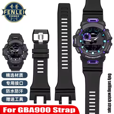 For CASIO G-SHOCK GBA-900-1A/7A/CB special Notch resin silicone watch strap Waterproof black men's W