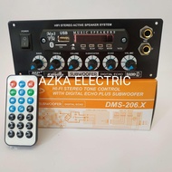 Kit Tone Control Mic Echo Subwoofer Plus MP3 USB Bluetooth DMS 206