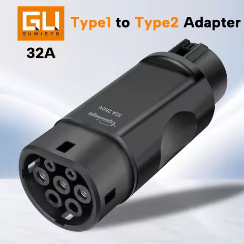 Type1 to Type2 EV Charger Adapter 32A EV Charger Connector SAE J1772 Socket Type 1 To Type 2 Adapter