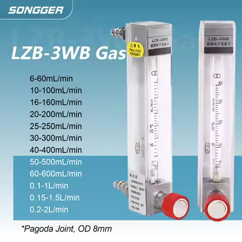 LZB‑3WB Glass Float Flow Meter Variable Area Rotameter with Valve Precision Micro Flow Meter for Air