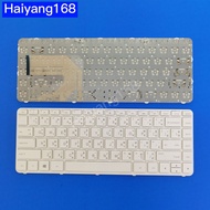 Keyboard คีย์บอร์ดโน๊ตบุ๊ค​ ใช้ก้บ HP Pavilion 14-N 14-D 14-G 14-R 14-E มีเฟรม สีขาว ภาษาไทย-อังกฤษ