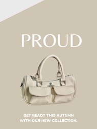 กระเป๋าแบรนด์พราว PROUD กระเป๋าสะพายข้าง กระเป๋าถือ กระเป๋าสไตล์เกาหลี หนังPU นิ่ม มีสายสะพายปรับได้