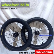 16 in bicycle wheels 16 in ready-to-use universal 16in bicycle wheelset can gear speed and disc