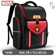 Marvel Captain America Spiderman Ironman Beg Sekolah Kanak,7-12Years Ridge Protection Waterproof Sch