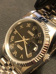 特價 二手港錶 港勞 機械錶 勞力士 Rolex DateJust 16234 白鋼殼帶版 大羅馬黑面電腦面盤  錶徑36mm