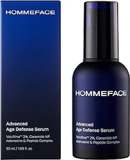 HOMMEFACE Advanced Age Defense Anti-Aging Serum for Men with Volufiline 2%, Ceramide, Collagen, Hyaluronic Acid &amp; Peptides, 1.69 Fl.Oz.