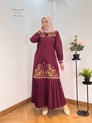 GAMIS BORDIR MARSYA/ GAMIS BORDIR KATUN TOYOBO PREMIUM/ GAMIS KATUN TOYOBO TERBARU