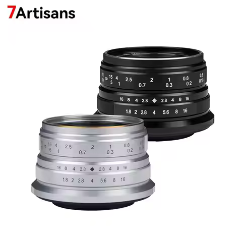 7Artisans 25mm F1.8 Mirrorless Camera Wide Angle Lens for Sony E-mount Fujifilm XF Nikon Z M4/3 7 Ar