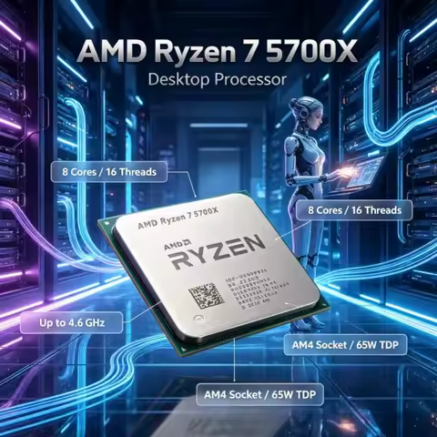AMD Ryzen 7 5700X CPU Zen 3 8 Core 16 Thread 3.4GHz Up to 4.6GHz Boost AM4 Desktop Gaming Processor