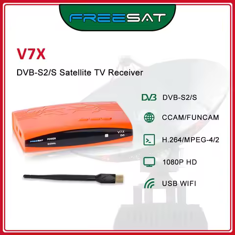 FREESAT V7X DVB-S DVB-S2 Digital Signal Satellite HD Decoder 1080P H.264 TV Receiver With USB WIFI U