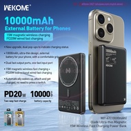 WEKOME 10000mAh PD 20W 15W Strong Magnetic Ultra Thin Wireless Fast Charger External Battery Powerba
