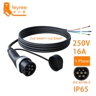 Feyree สายชาร์จรถยนต์ EVอะแดปเตอร์ Type2 16A32A 8KW 1เฟส3เฟส11KW22KW IEC62196-2สายไฟสำหรับรถยนต์ไฟฟ้