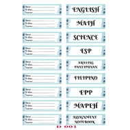 NAME/SUBJECT STICKER