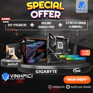 AMD COMBO Computer Set (R9 9950X3D + B850M AORUS PRO + XTREEM ARGB 6400Mhz 32GB 16x2)