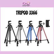 PORTABLE TRIPOD 3366 LIGHTWEIGHT ALUMIMIUM ALLOY TRIPOD STAND FOR HANDPHONE MIRRORLESS CAMERA DSLR A