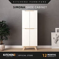 KitchenZ Simona Series Shoe Cabinet With Door Kabinet Kasut Shoe Rack Cabinet Kasut Rak Kasut Bertutup - 1660-WT