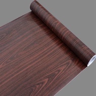 10m giấy dán tường sẵn keo vân gỗ nâu đậm 30018 decor dán trang trí tủ bàn ghế tường.