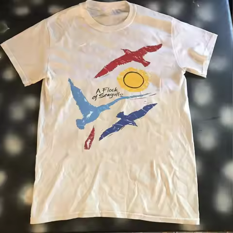 A Flock Of Seagulls Band 83 Tour Concert T Shirt Unisex cotton Men Clothing