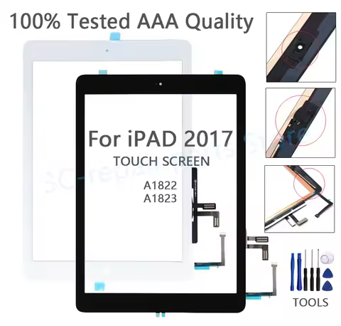 LCD Outer Touch Screen For iPad 5 2017 5th A1822 A1823 Generation Touch Glass Screen Digitizer Conec